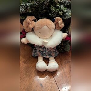 ​Jolijou Paris "Pretty Doll" Plush - Doudou et Compagnie - Blue Floral